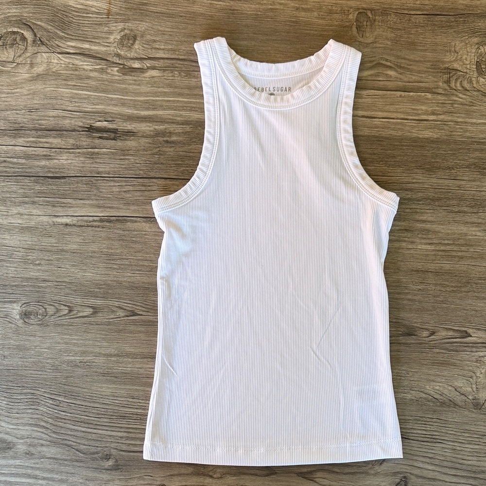 Rebel Sugar Classic White Tank Top